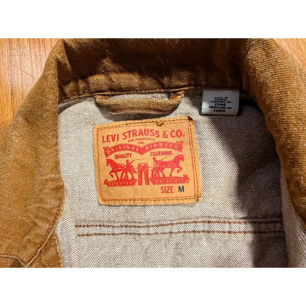 Levi Strauss & Co. Brown Denim Trucker Jacket Men’s Medium Distressed Western Je